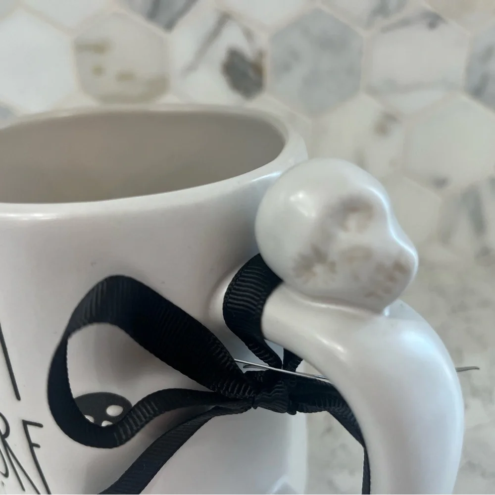 Rae Dunn 'Death Before Decaf’ Skeleton Mug NWT - Picture 5 of 6